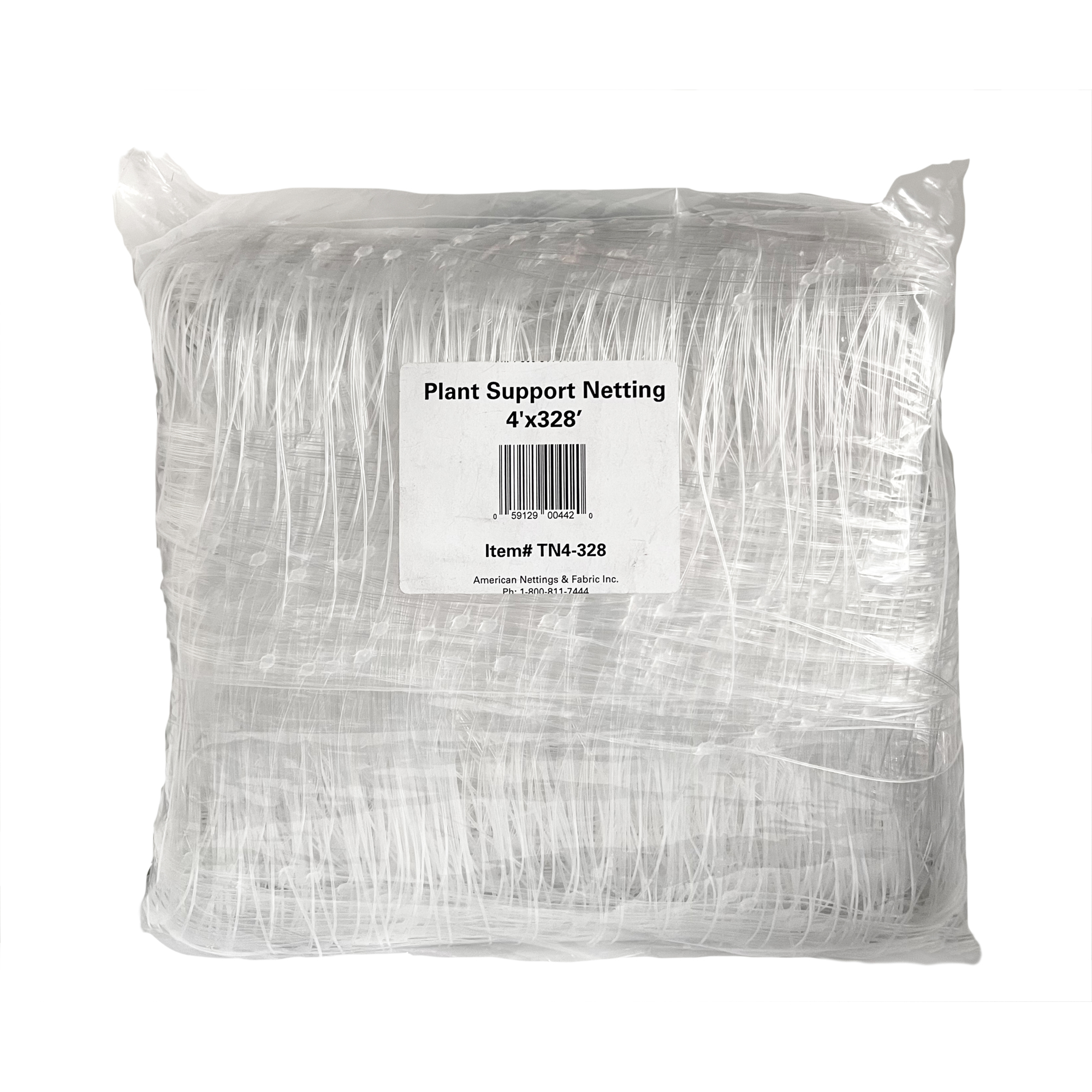 American Nettings & Fabric Trellis Netting — 4ft. x 328ft., Clear, 6in. x 6in. Mesh, UV Stabilized, Model# TN4328